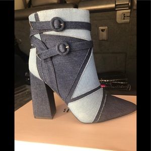 Denim Patchwork Booties